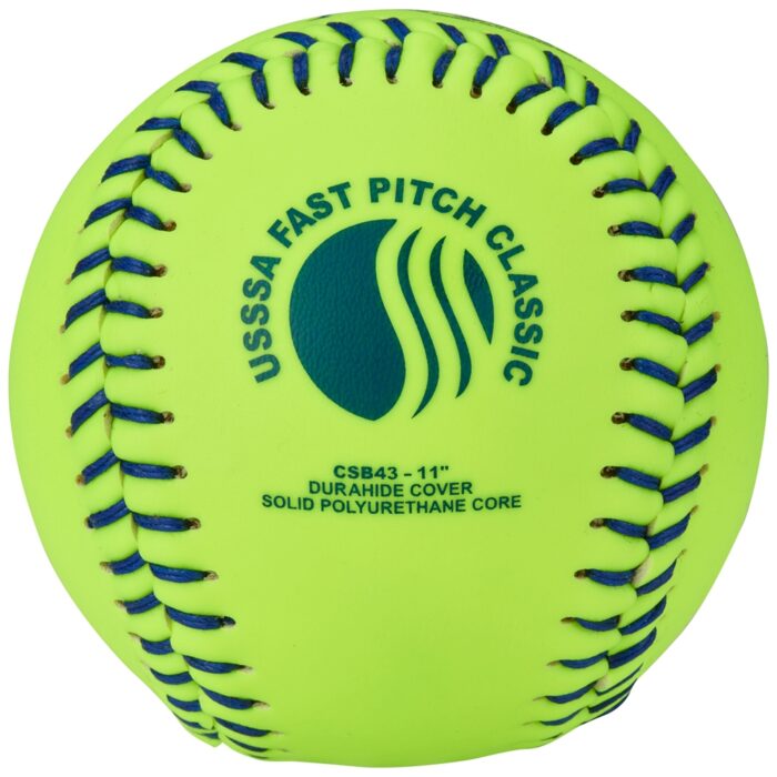 CHAMPRO CSB43 Durahide Cover 11" USSSA Game Softballs in a Blue Bucket – 18 Balls - Image 3